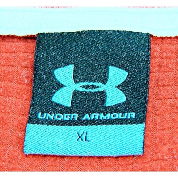 Under Armour Mens 1/4 Zip Pullover Fleece Thermal Sweatshirt Orange Size XL - Picture 4 of 12